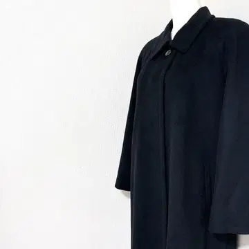 고급 캐시미어 100% S&I 심플한 디자인 롱 코트 블랙