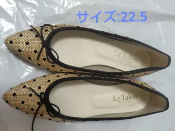 사이즈 22.5 Le Talon 도트 에스파드리유 플랫 펌프스