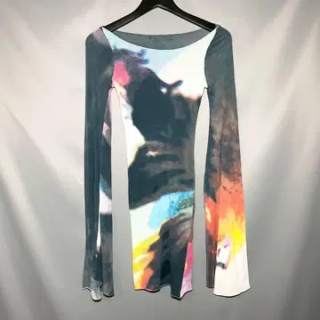 if six was nine LSB 벨 슬리브 티셔츠 타이다이 올 패턴