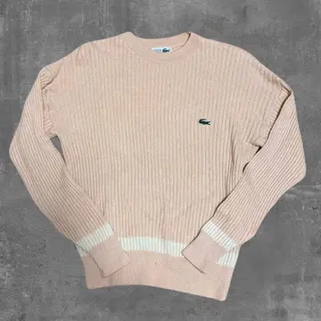 LACOSTE 핑크 리브 니트 스웨터