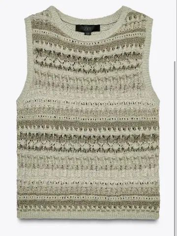 zara 텍스처 니트 슬리브리스 상의