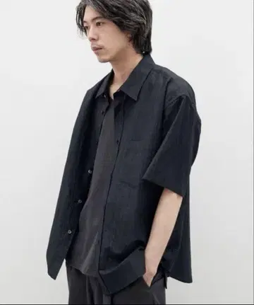 LIDNM LINEN COTTON WASHER H/S DEEP NAVY
