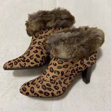 noble 노블 레오파드 무늬 보아 숏부츠 24.5cm