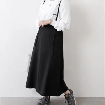저널 스탠다드 TR 더블 크로스 롱 스커트 블랙