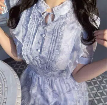 evelyn 라메 프릴 꽃무늬 OP 원피스