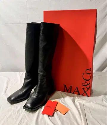 1 MAX&Co. 롱 부츠 36 블랙 가죽 여성용 23cm