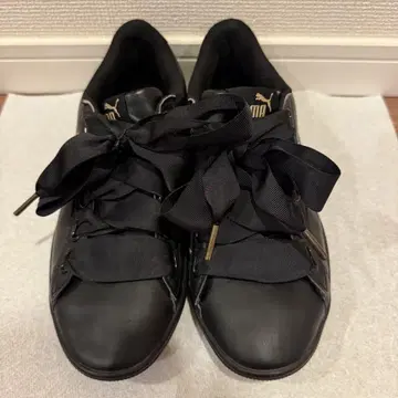 푸마 스니커즈 리본 블랙 23.5cm