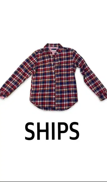 쉽스 SHIPS 일본제 빨간색 셔츠 L