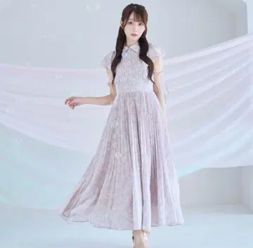 로제뮤즈 pleats floral print dress 핑크