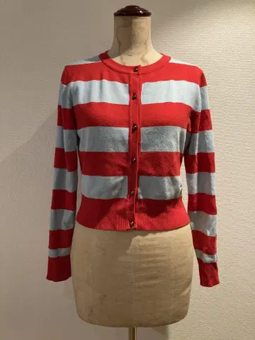 Desigual 빨간색 보더 가디건