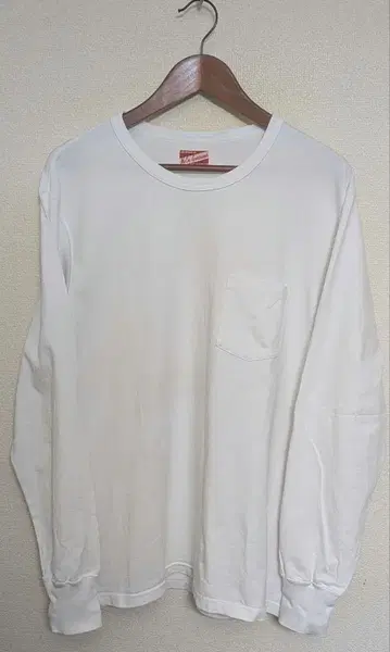 THE REAL McCOY'S POCKET TEE L/S WHITE