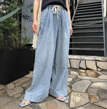 CIAOPANIC TYPY 부드러운 와이드 이지 팬츠 데님