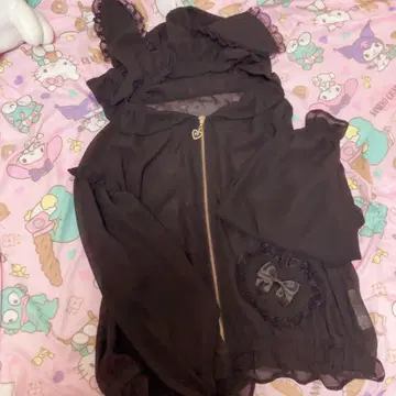 시크릿 허니 토끼 귀 프릴 리본 후드티