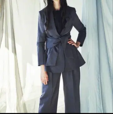 루일 에 부티크 허리 리본 자켓 팬츠 셋업 수트 L