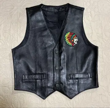 가죽 베스트 천연 가죽 바이커 웨스턴