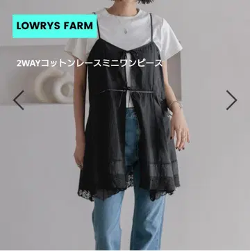 LOWRYS FARM 2WAY 코튼 레이스 미니 원피스 블랙