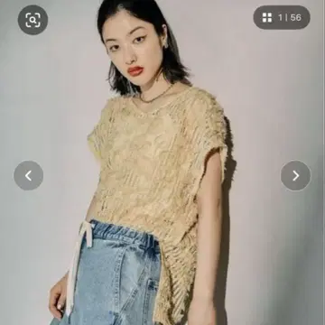 LEPSIM 레이스 프렌치 슬리브 상의 프리 사이즈