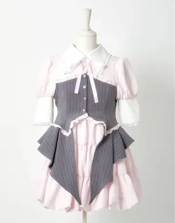 frill corset balloon one piece