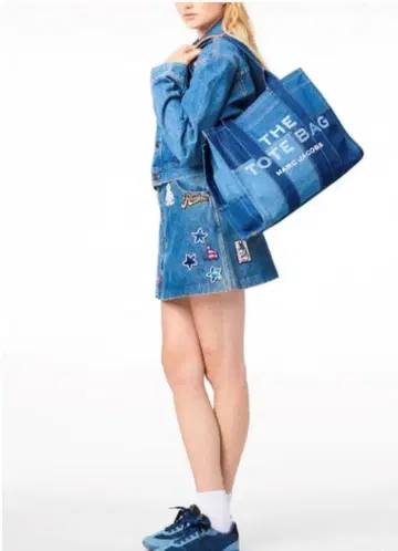 Marc Jacobs 데님 여성용 토트백 A4 숄더 스퀘어