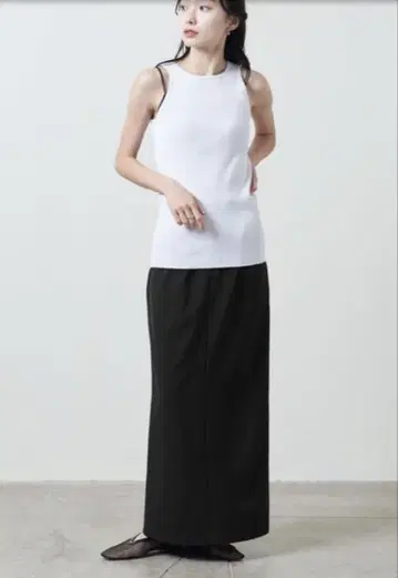 MARW UNITED ARROWS 서스펜더 I 라인 스커트 블랙