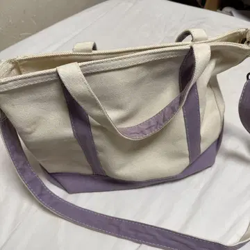 L.L.Bean 아이보리/퍼플 숄더백