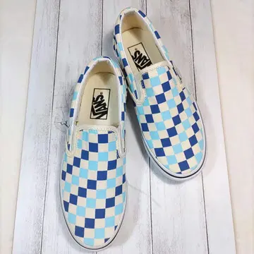[ 레어 컬러 ] VANS 슬립온 체커 23.5cm 블루 토파즈