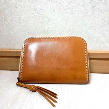 천연 가죽 컴팩트 지갑 핸드메이드