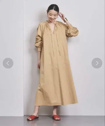 새상품급 유나이티드 애로우즈 카프탄 원피스 롱 사다리 자수 36