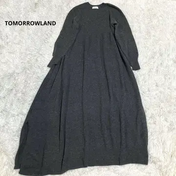 투모로우랜드 파인 울 비대칭 크루넥 롱 원피스
