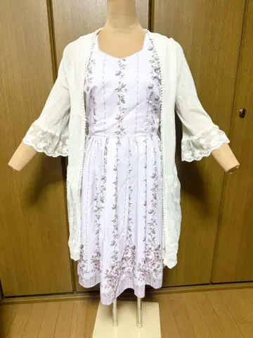 여성용 프릴 레이스 가디건 롱 가디건