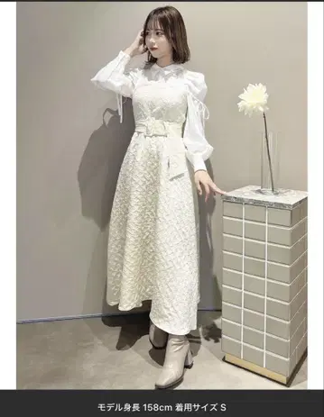 블라우스 레이어드 자카드 원피스
