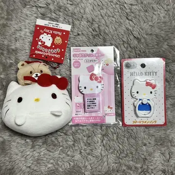 [ 산리오 ] 헬로키티 봉제 인형 iPhone 반지 세트