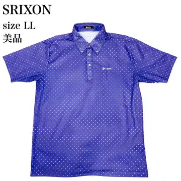 SRIXON 보라색 물방울 패턴 피케 셔츠 LL