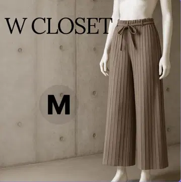 WCLOCET 플리츠 와이드 팬츠 M 브라운