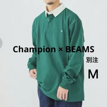 Champion x BEAMS / 별주 롱 슬리브 라거 셔츠 M 그린