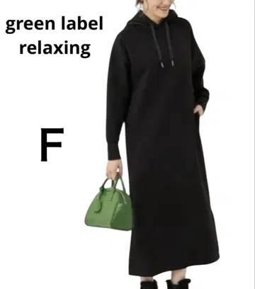 [ green label relaxing ] 후디 롱 원피스 F 블랙
