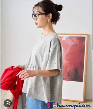 Champion 프릭스스토어 별주 프릴 절개 튜닉 그레이