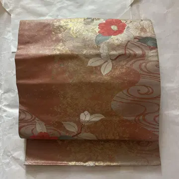 나고야 오비 꽃무늬 금박 동백