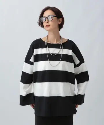 렙심 소매 와이드 랜덤 보더 풀오버 582446