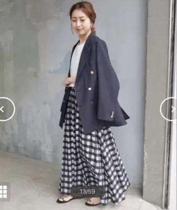 스픽 앤 스팬 시어 깅엄 체크 스커트 38 spick & span