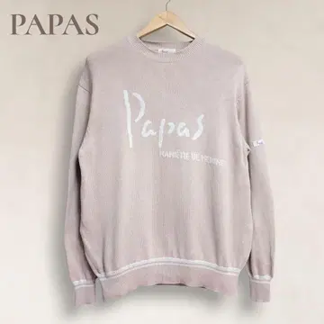 새상품급 PAPAS 파파스 빅 로고 니트 스웨터 빈티지