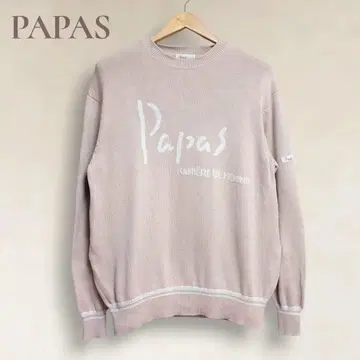 새상품급 PAPAS 파파스 빅 로고 니트 스웨터 빈티지