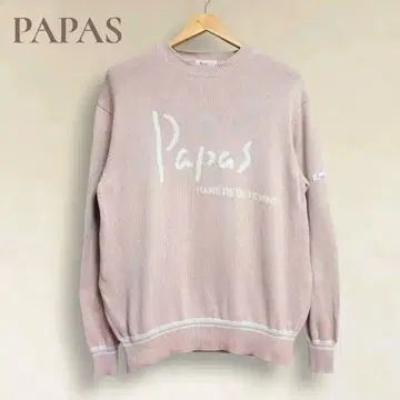 새상품급 PAPAS 파파스 빅 로고 니트 스웨터 빈티지