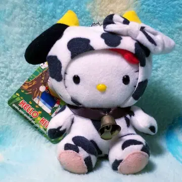 Sanrio 목장 한정판 키티 [ 소 마스코트 ] 볼체인 포함 2000