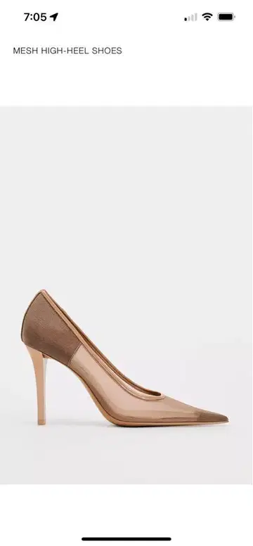 [ 새상품 ] ZARA 37 메쉬 시스루 펌프스