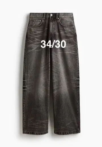 새상품 H&M 슈퍼 배기 데님 (34/30)