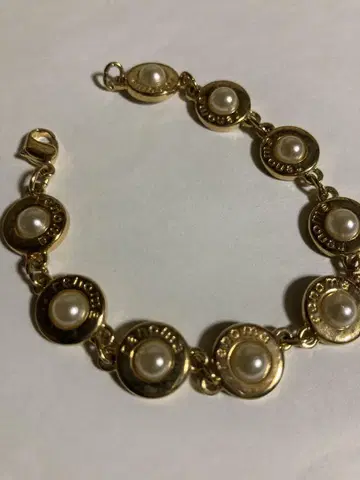 레노마 골드색 & 모조 진주 여성용 팔찌