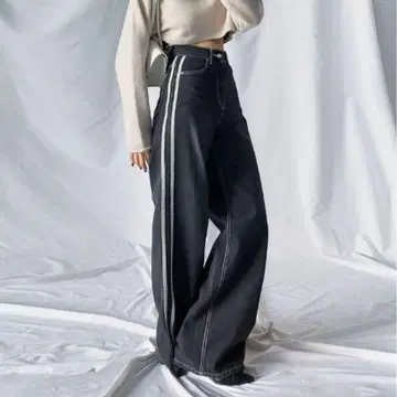 빅 me +em select 미밈셀렉트 사이드 라인 와이드 데님
