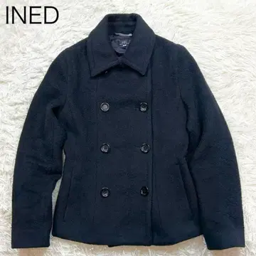 이네드 INED 모헤어 울 코트 여성용 아우터 9 M 네이비