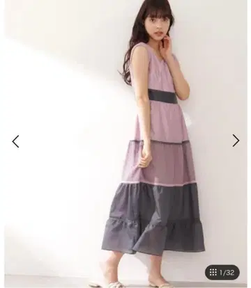 질스튜어트 JILL STUART 티어드 롱 원피스 핑크